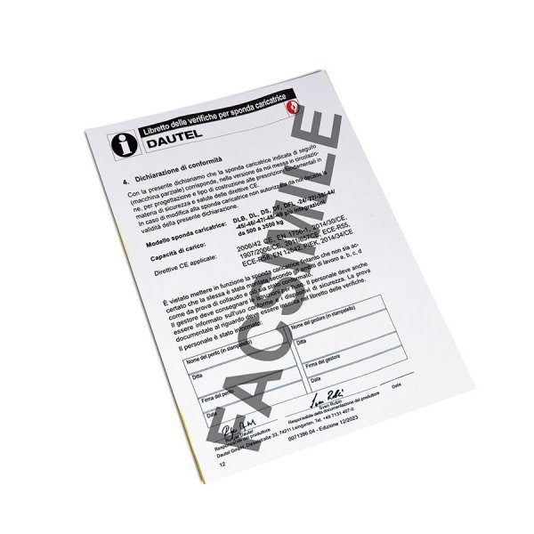 Certificat de conformité CE Dautel