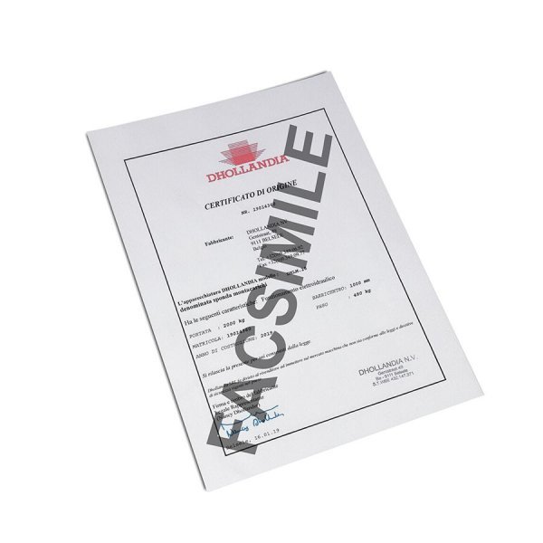 CE Certificate of Conformity Dhollandia