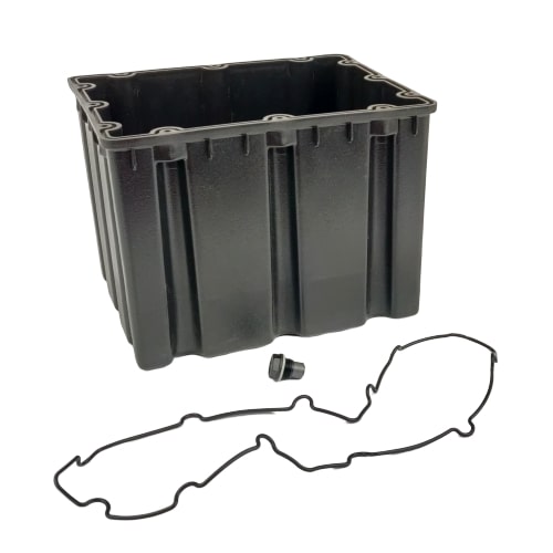 Serbatoio olio in plastica a 3 sgoli per lato H- 215 mm (con guarnizione e tappo)